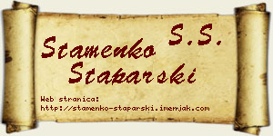 Stamenko Staparski vizit kartica